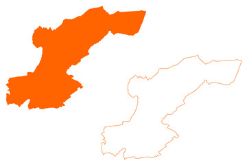 Fototapeta premium Beekdaelen municipality (Kingdom of the Netherlands, Holland, Limburg province) map vector illustration, scribble sketch Baekdale map