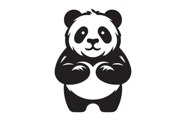 Panda  full body of a silhouette vector illustration