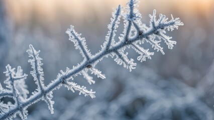 Obraz premium frost on the branches of a tree