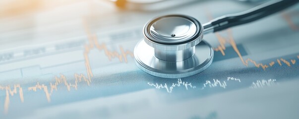 A stethoscope is crucial in healthcare for measuring vital signs and listening to internal sounds. Combined with charts and data, it aids in precise medical diagnosis and treatment planning