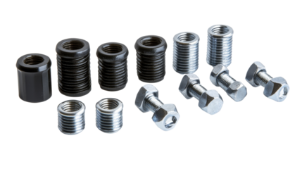 Black and Silver Screws and Nuts.