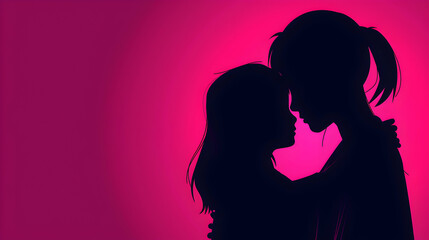 Mothers Day Illustration Mom And Daughter Hug