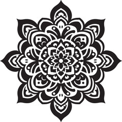 Mandala Silhouette Vector Design, mandala pattern design, line illustration.