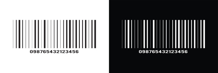 Barcode icon. Bar code label, tag, sticker template isolated on white background. Visual graphic data with product information in eps 10.