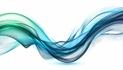 Naklejka premium abstract stylish blue flowing waves design on white background