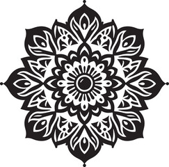 Mandala Silhouette Vector Design, mandala pattern design, line illustration.