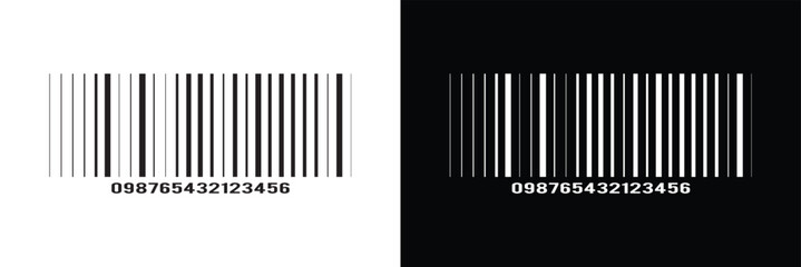 Barcode icon. Bar code label, tag, sticker template isolated on white background. Visual graphic data with product information in eps 10.