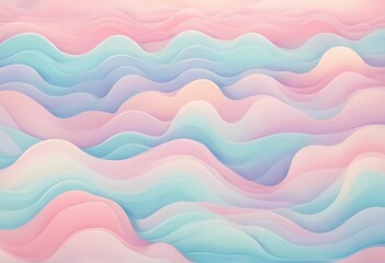 Gradient soft abstract waves with pastel color style 3d rendering