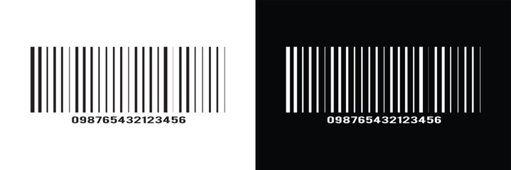 Barcode icon. Bar code label, tag, sticker template isolated on white background. Visual graphic data with product information in eps 10.