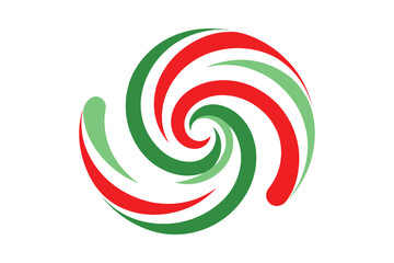 Christmas peppermint swirl vector line art, clipart illustration with isolated on white background