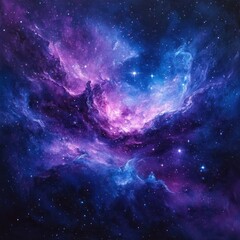 Obraz premium A Cosmic Nebula with Swirling Gas and Stars