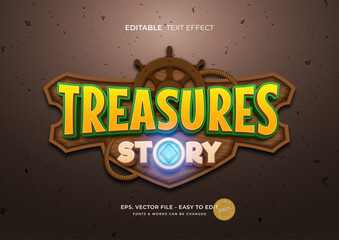 Treasure story editable text effect  adventure game text style