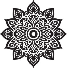 Mandala Silhouette Vector Design, mandala pattern design, line illustration.