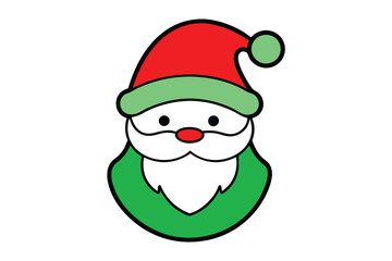 Christmas santa beard vector line art, clipart illustration with isolated on white background