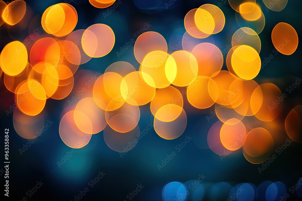 Aufkleber abstract bokeh lights on a blue background. perfect for adding a festive touch to your designs.