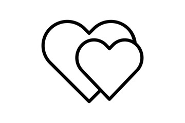 A minimalist line art icon logo featuring a heart, an arrow-pierced heart, a broken heart, and a heart in love. The design elegantly captures the stages of love—passion, heartbreak, and romance.
