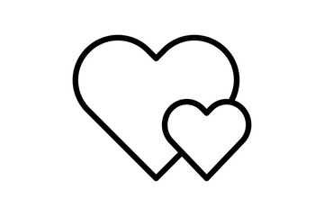 A simple outline design featuring a heart, a heart pierced by an arrow, a broken heart, and a heart in love. This captures the essence of love—joy, pain, and connection.