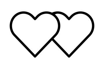 A simple outline design with a heart, an arrow-pierced heart, a broken heart, and a heart in love, representing the complexity of love—joy, pain, and connection.