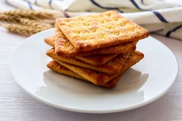 Sugar Crackers, sugar Biscuit cin white plate