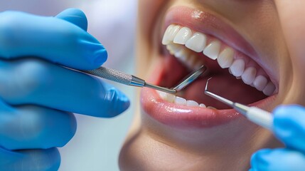 Smiling client in the dentist's office.