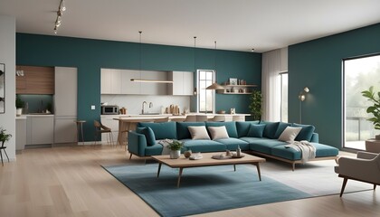 Photo interior modern design room 3d illustration