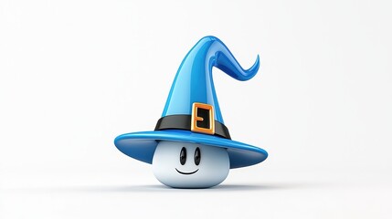Enchanting 3D Cartoon Witch's Hat and Magic Wand - Halloween Fantasy Concept