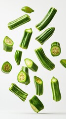 Floating Okra Slices.