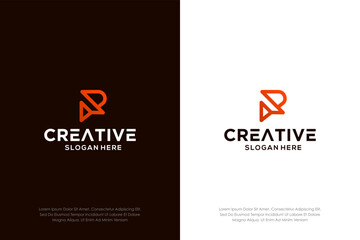 Letter R finance logo design vector