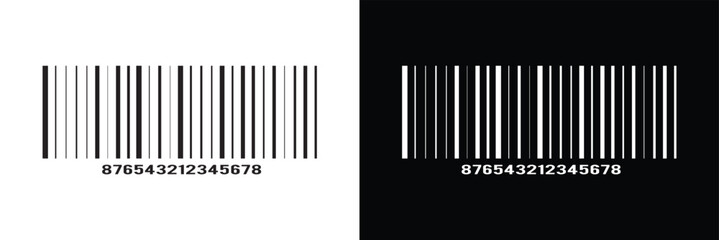Barcode icon. Bar code label, tag, sticker template isolated on white background. Visual graphic data with product information in eps 10.