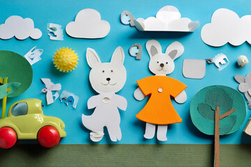 collage cut-out elementos papel juegos escuela niños pequeños aprender recortar ideas 