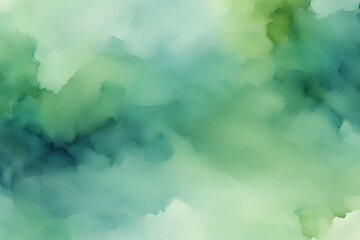 Soft Watercolor Brushstrokes Wall Background in Calming Blue and Green Shades for a Serene Artistic Atmosphere