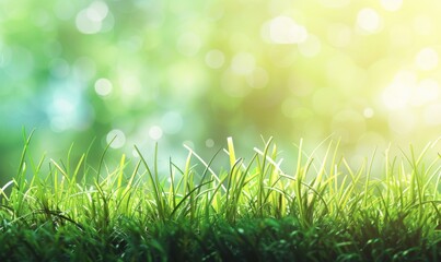 Green grass and sunlight banner background