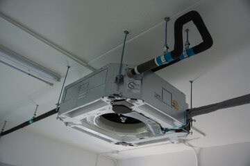 install  ceiling mounted cassette type air conditioner unit
