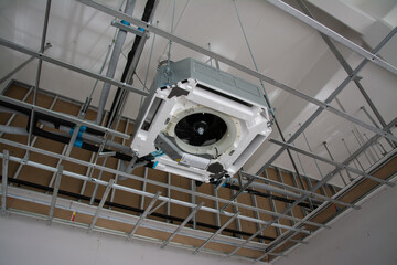 install  ceiling mounted cassette type air conditioner unit