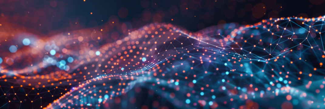 Abstract digital wave flowing through big data