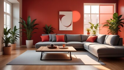 Photo interior modern design room 3d illustration