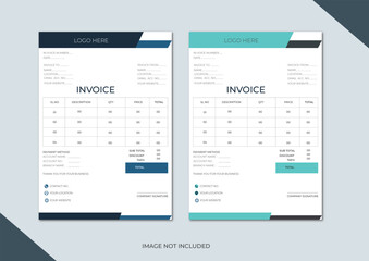  Invoice  , Minimal professional vector Corporate Business Invoice design template, bill form price invoice, Creative invoice template, business stationery design, payment agreement design template.