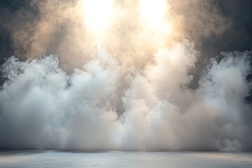 Obraz premium A dramatic cloud of smoke billowing with bright highlights, creating an atmospheric and mystical ambiance perfect for visions.