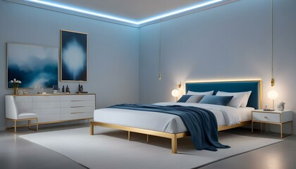 Photo interior modern design room 3d illustration