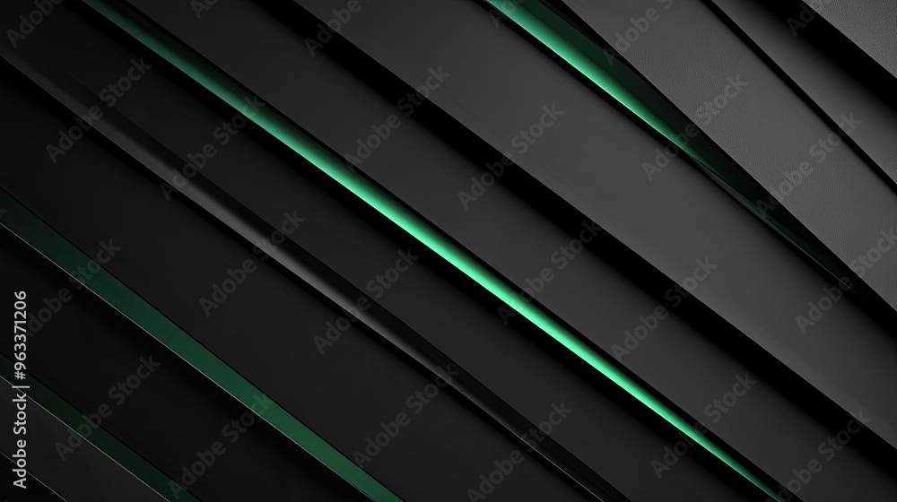 Poster abstract black background with green lines. ideal for modern designs, presentations, or tech-related