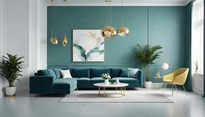 Photo interior modern design room 3d illustration