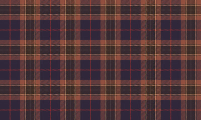 Obraz premium Plaid fabric pattern, purple, orange, brown, yellow, seamless for textile and design clothes skirt pants apron tablecloth blanket or decoration. Vector illustration.