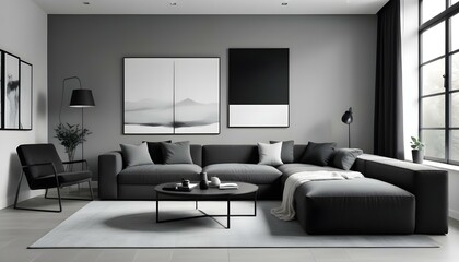 Photo interior modern design room 3d illustration
