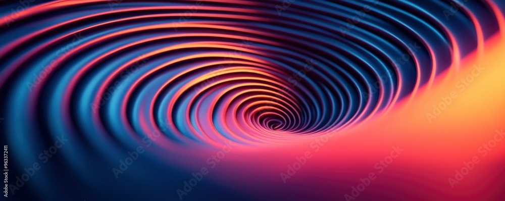 Poster colorful swirling patterns create a mesmerizing tunnel effect in a digital design with vibrant hues 