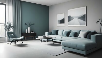 Photo interior modern design room 3d illustration