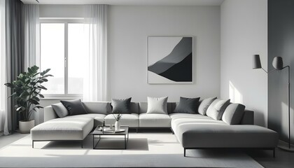 Photo interior modern design room 3d illustration