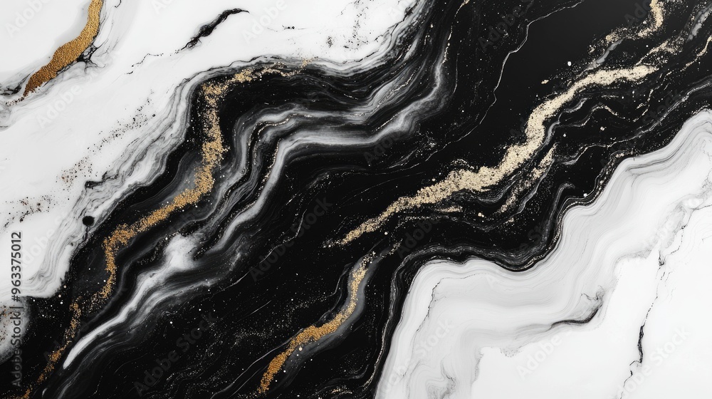 Poster abstract black and white marble with gold. this image can be used as a background or design element 