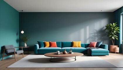 Photo interior modern design room 3d illustration