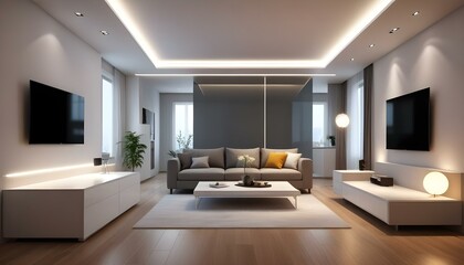 Photo interior modern design room 3d illustration