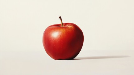 A Single Red Apple on a White Surface